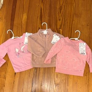 Pink and Tan Kids Sweatshirts Set